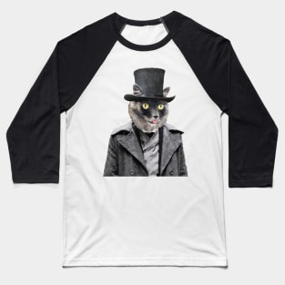 Gothic Dark Cat Baseball T-Shirt